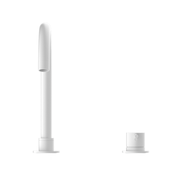 Nero NR221901bMW Mecca Hob Basin Mixer with Round Swivel Spout - Matte White