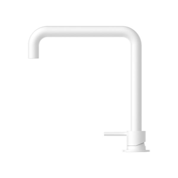 Nero NR221901cMW Mecca Hob Basin Mixer with Square Swivel Spout - Matte White