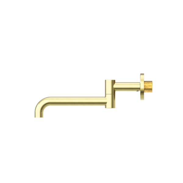 Nero NR221903GBG Mecca Wall Mounted Swivel Basin/Bath Spout 225MM - Brushed Gold