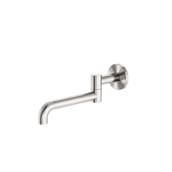 Nero NR221903gBN Mecca Wall Mounted Swivel Basin/Bath Spout 225MM - Brushed Nickel
