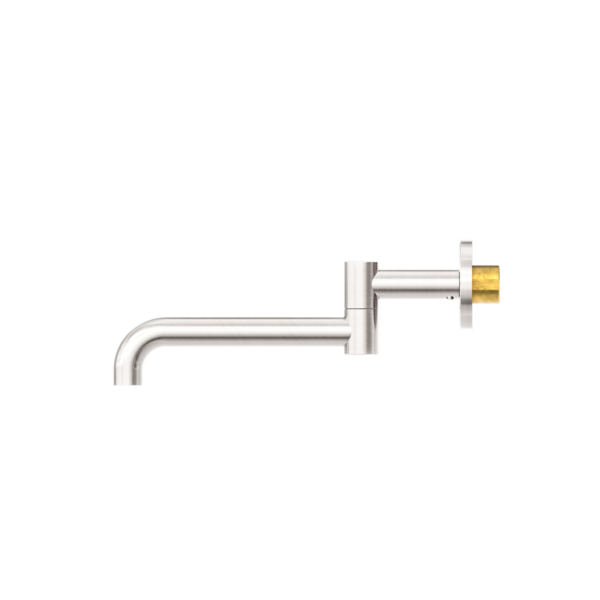 Nero NR221903gBN Mecca Wall Mounted Swivel Basin/Bath Spout 225MM - Brushed Nickel