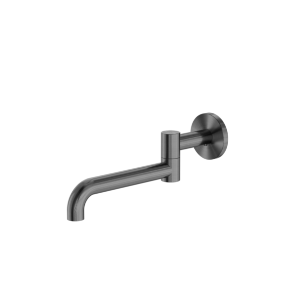 Nero NR221903GGM Mecca Wall Mounted Swivel Basin/Bath Spout 225MM - Gunmetal