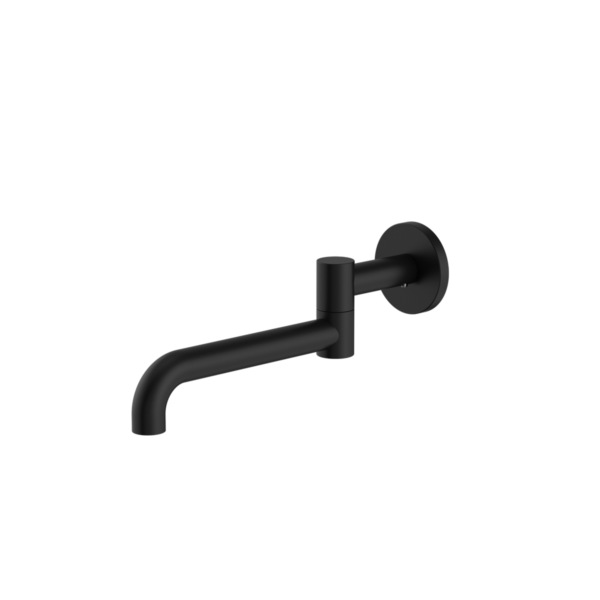 Nero NR221903GMB Mecca Wall Mounted Swivel Basin/Bath Spout 225MM - Matte Black