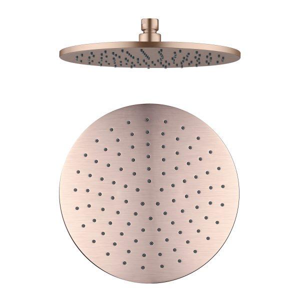 Nero ROA1001RG Round Brass Shower Head 250mm - Rose Gold