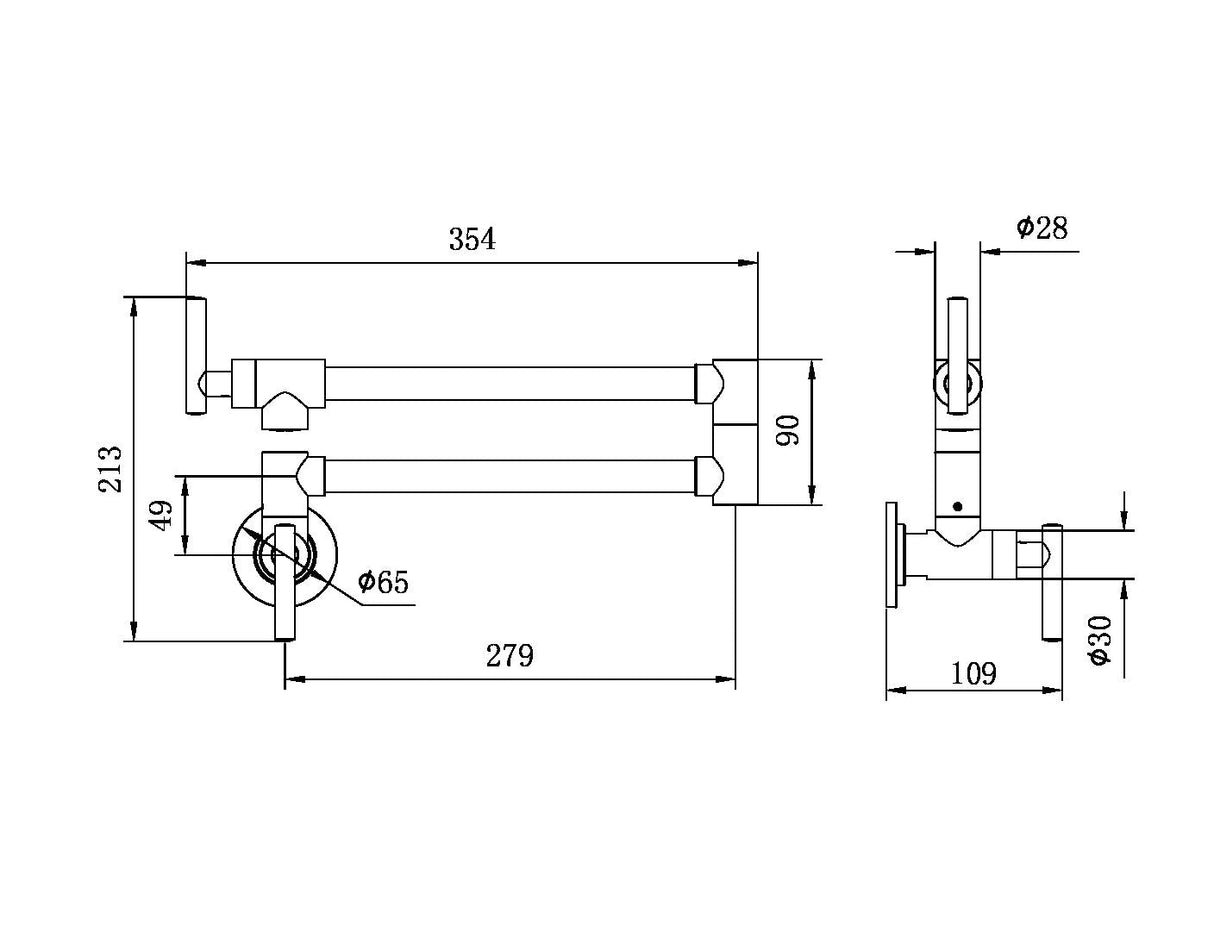 Nero NR162203GR ZEN 316L Stainless Steel Pot Filler - Graphite