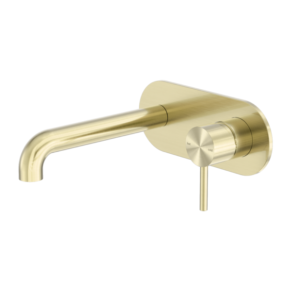 Nero ZEN SS316L Wall Basin/Bath Mixer - Brushed Gold