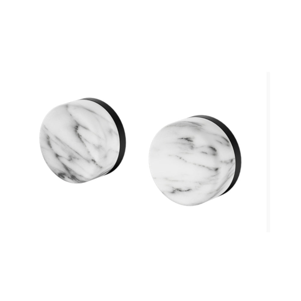 Nero Serenity Wall Top Assembly w/ Arabescato Corchia Handle Matte Black 24D008MB