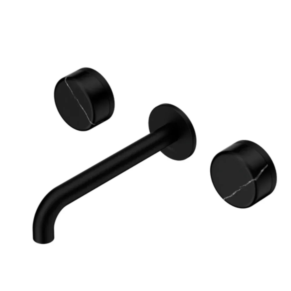 Nero Serenity Wall Basin Set 160mm Spout w/ Marquina Black Handle Matte Black 24D121MB