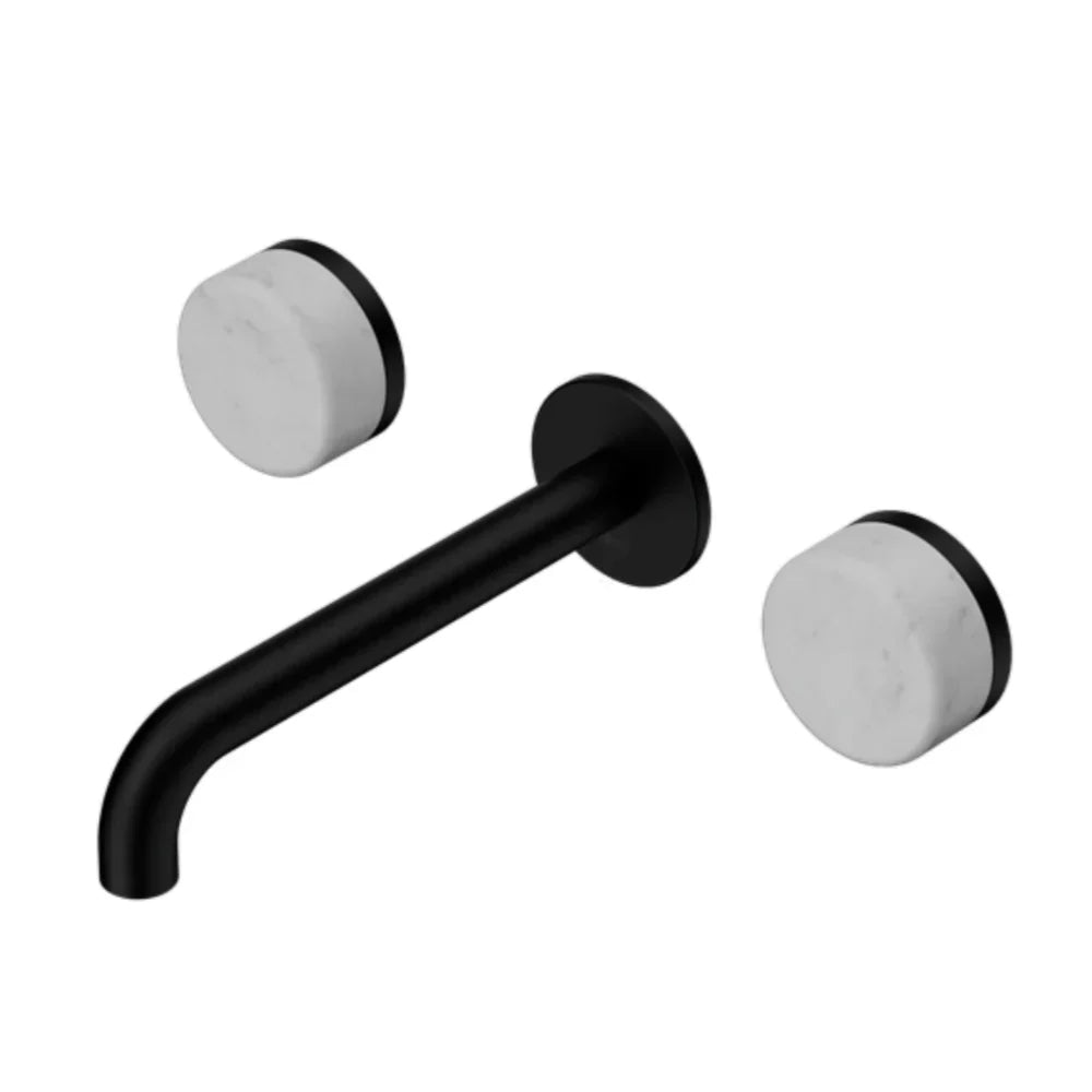 Nero Serenity Wall Basin Set 160mm Spout w/ Carrara Handle Matte Black 24D035MB