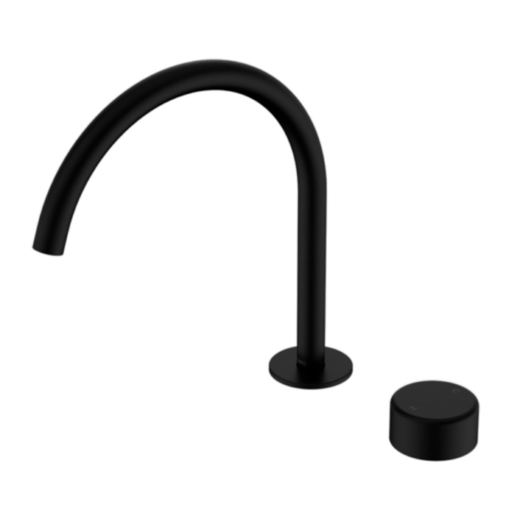 Nero Serenity Progressive Bath/Kitchen Mixer Arc Spout w/ Metal Handle Matte Black 24E042MB
