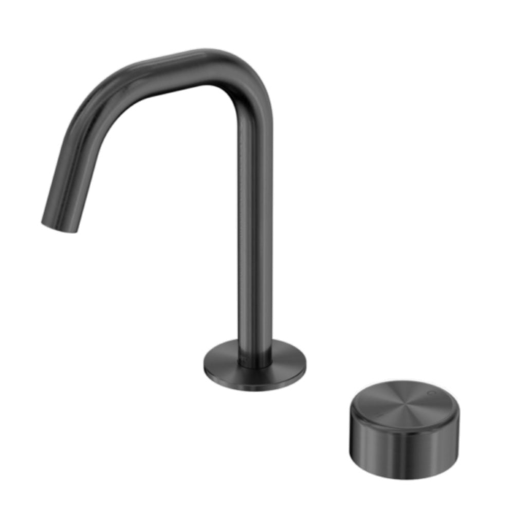 Nero Serenity Progressive Basin Mixer Edge Spout w/ Metal Handle Gunmetal 24E048GM
