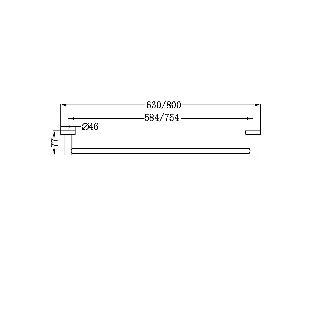 Nero Mecca Single Towel Rail - Matte White
