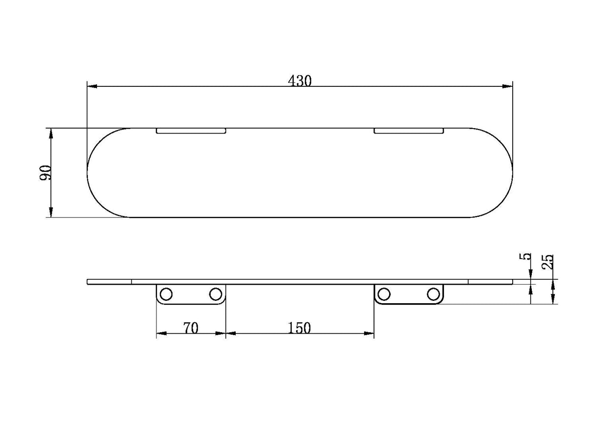 Nero NR1687AGR ZEN SS316L Metal Shower Shelf - Graphite