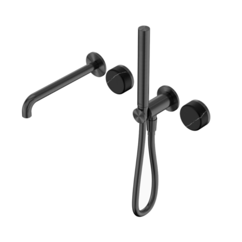 Nero Serenity Progressive Shower System w/ Spout w/ Marquina Black Handle And Slim Shower Gunmetal 24E129GM
