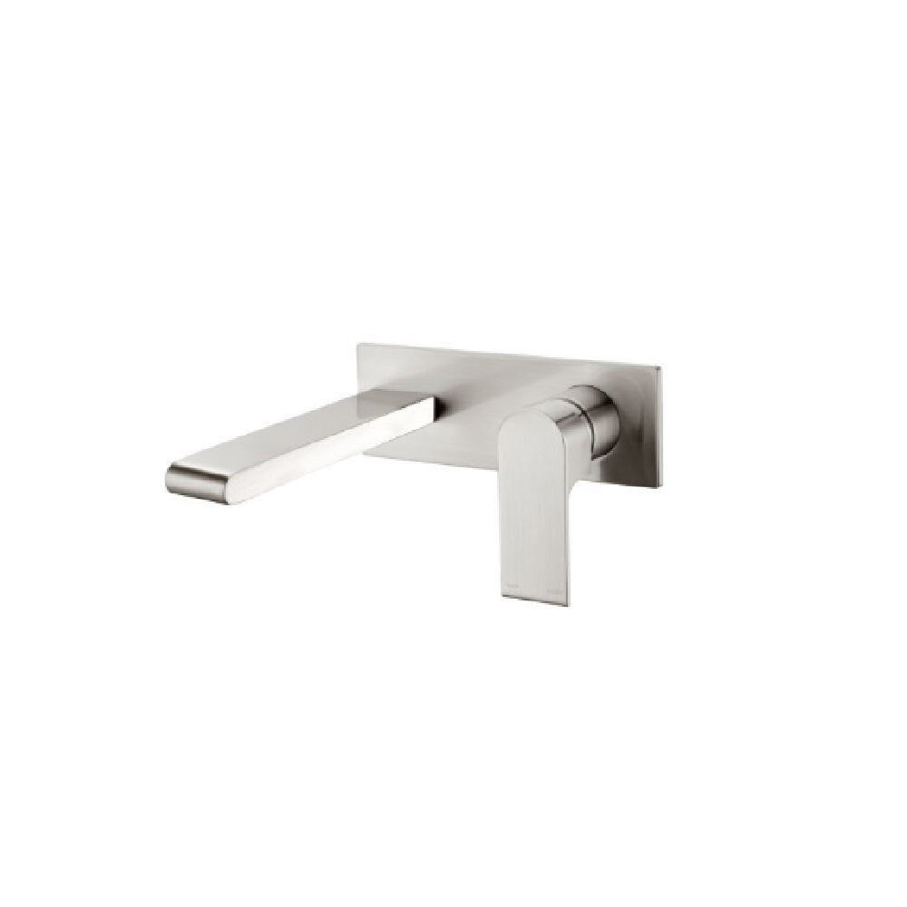 Nero Bianca Wall Basin/Bath Mixer 230mm Brushed Nickel NR321510BBN
