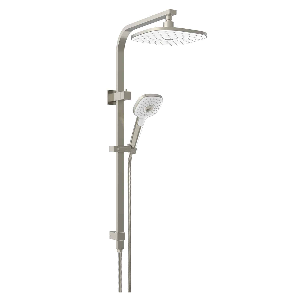 Greens Corban Twin Rail Shower, PVD Brushed Nickel, 193003BN