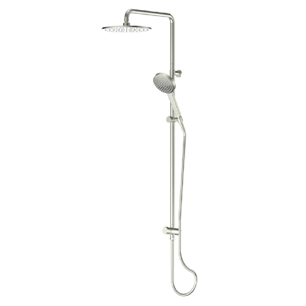 Greens Lavish Brass Twin Rail Shower, PVD Brushed Nickel, 239103BN