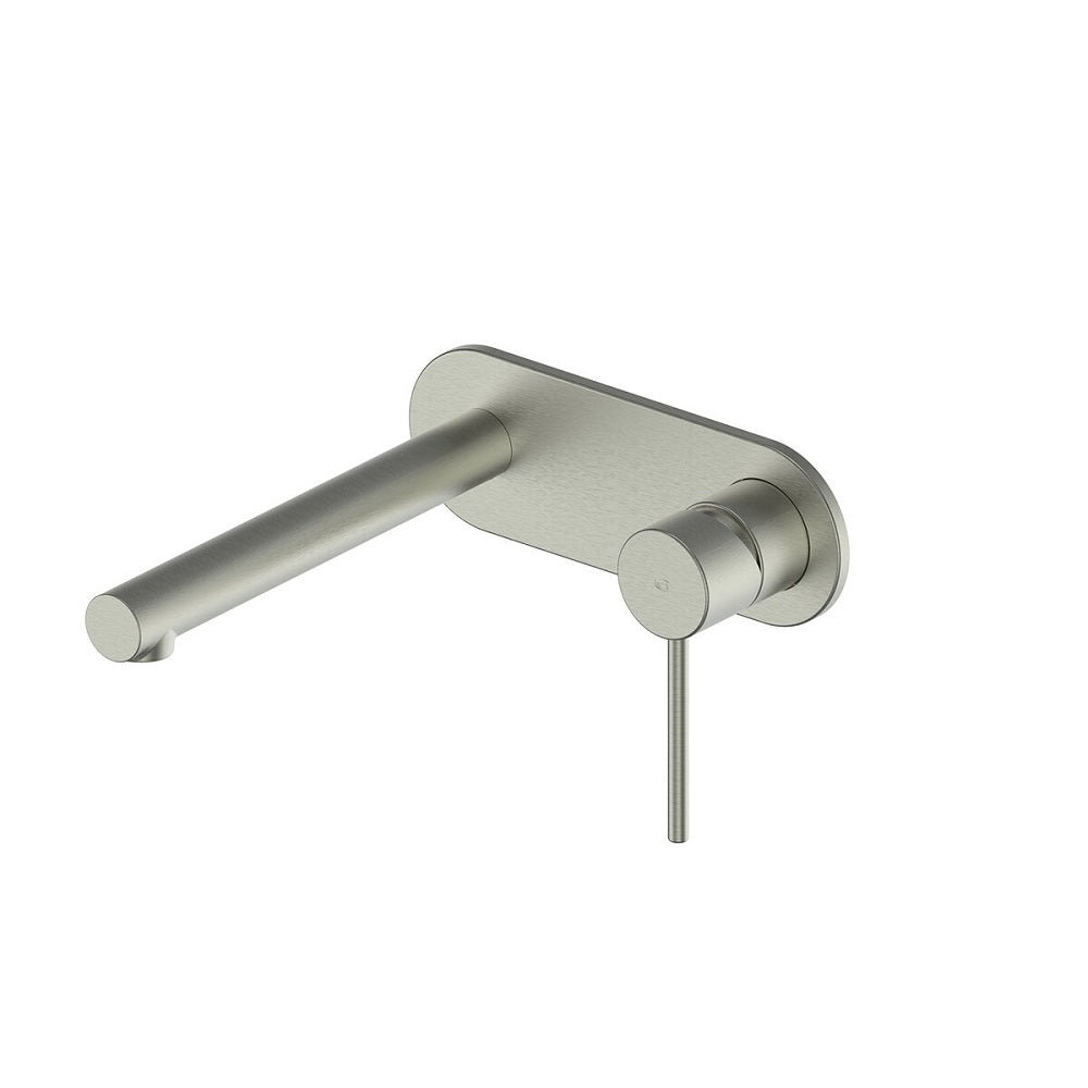 Greens Maci Wall Basin Mixer with Plate, Brushed Nickel, 212025211