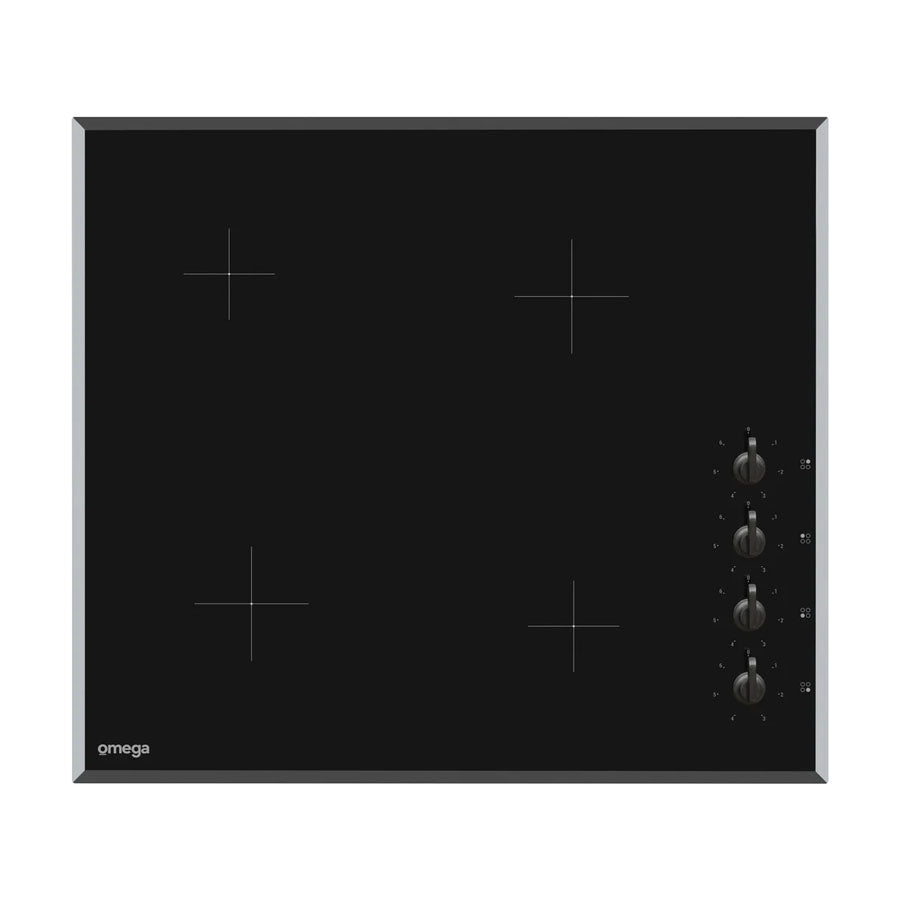 Omega OC64KB 60cm Ceramic Cooktop, Knob Controls
