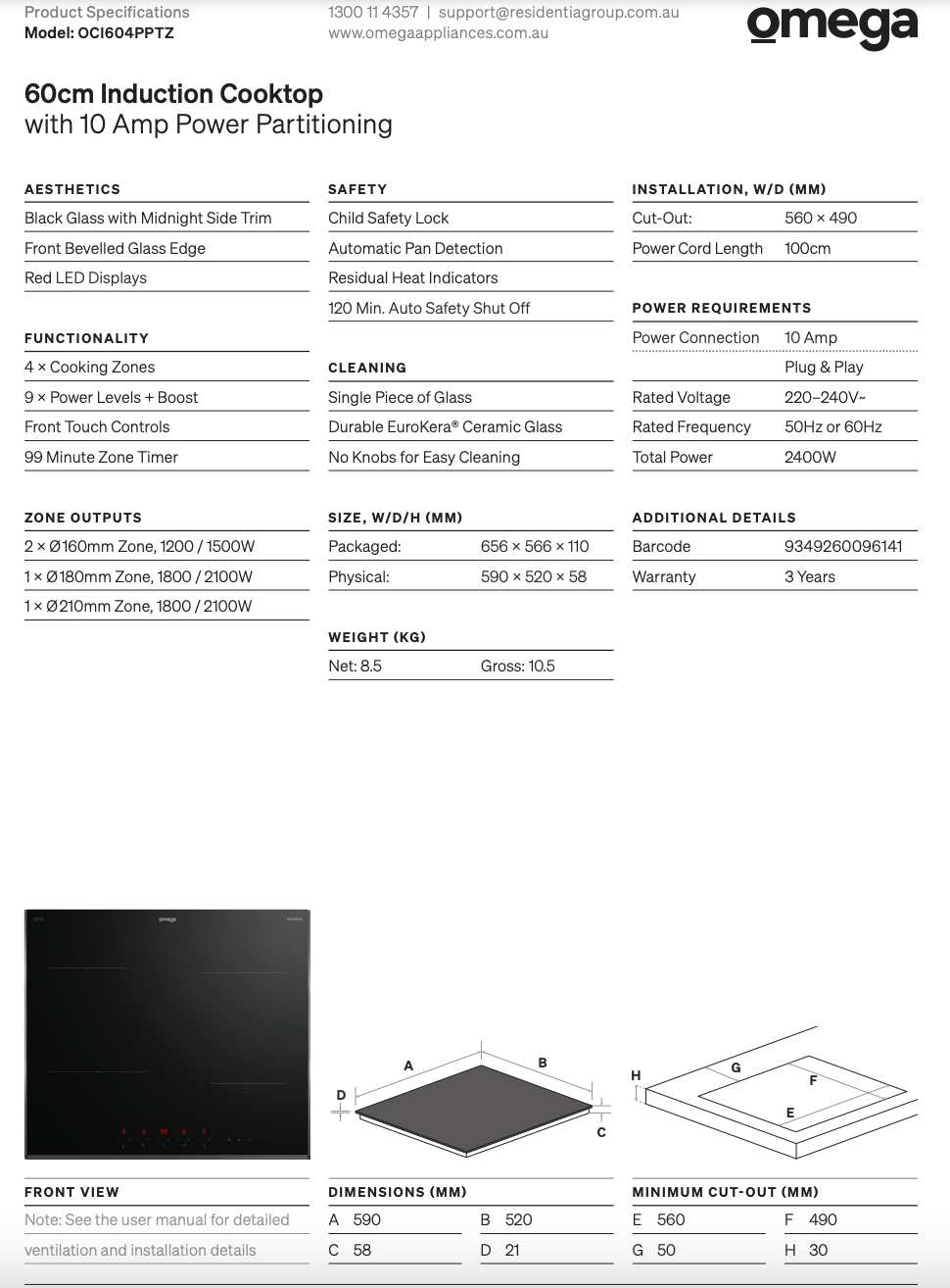 Omega Appliances OI05 60cm Induction Package