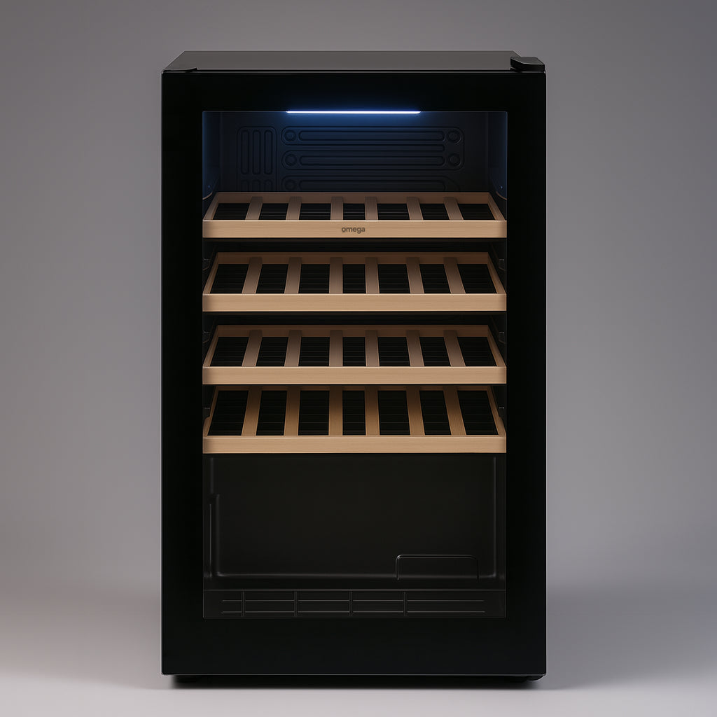 Omega OCWFS34SB 34 Bottle Freestanding Wine Cabinet