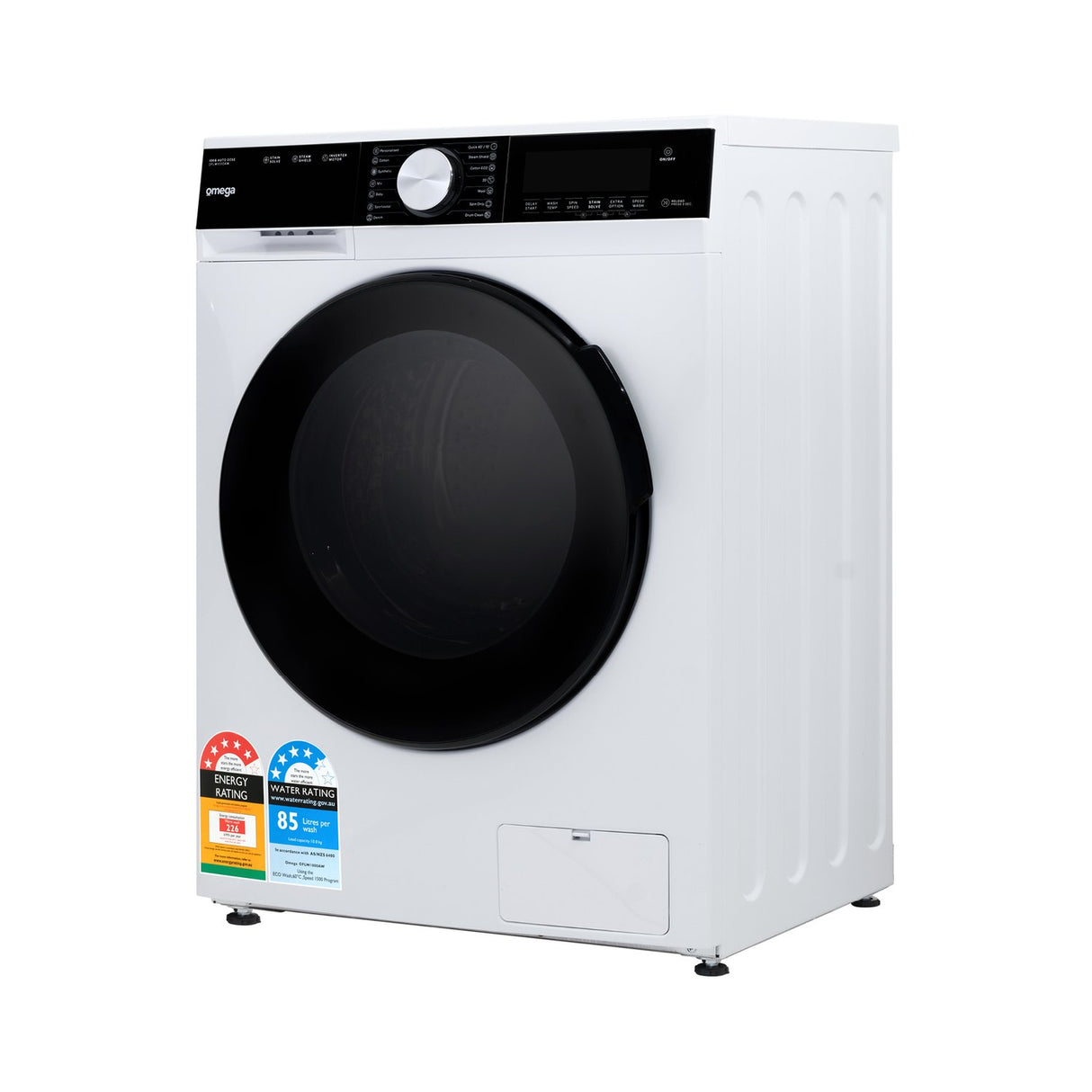 Omega OFLW1000AW 10kg Auto Dose Front Load Washing Machine - Seconds Discount