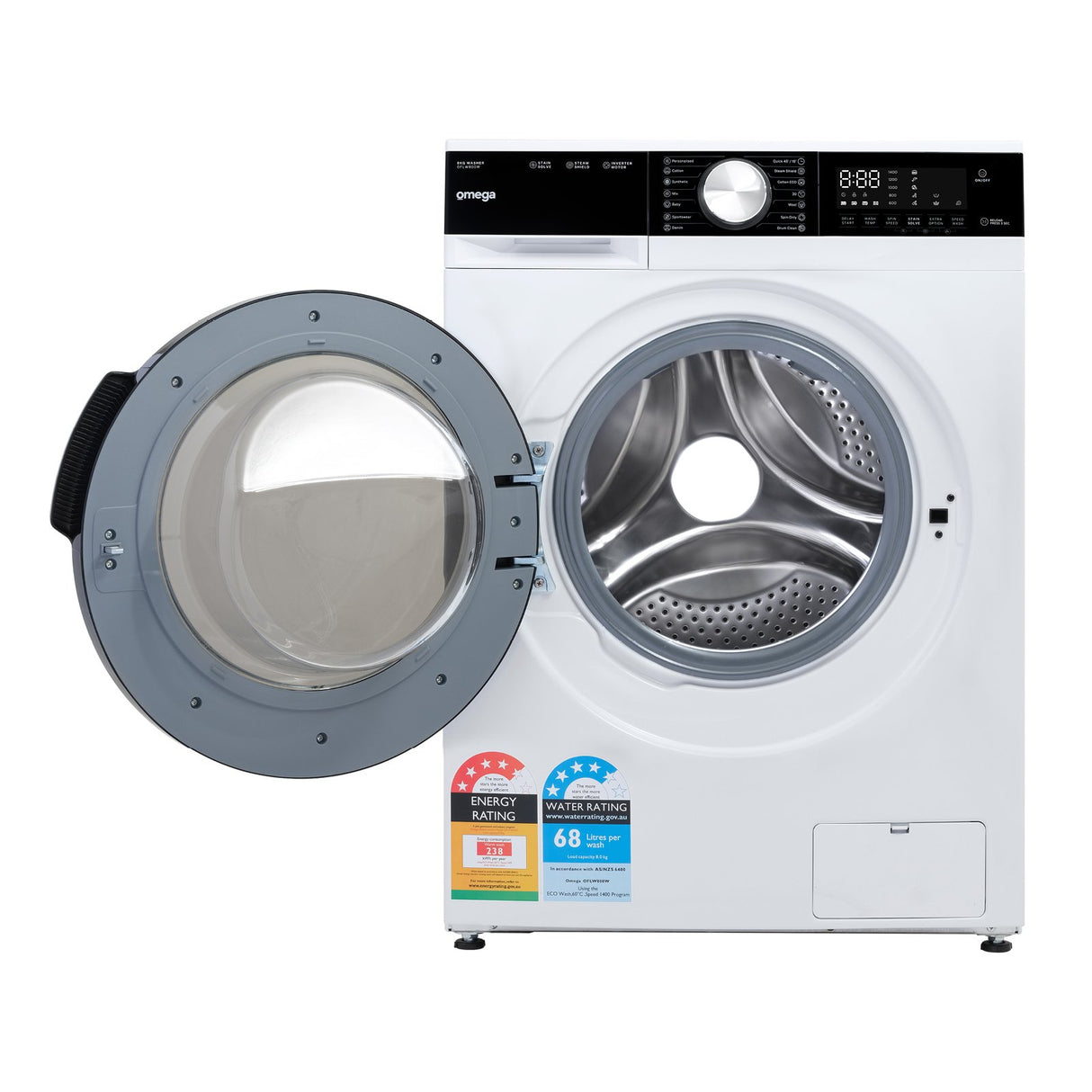 Omega OFLW800W 8kg Front Load Washing Machine
