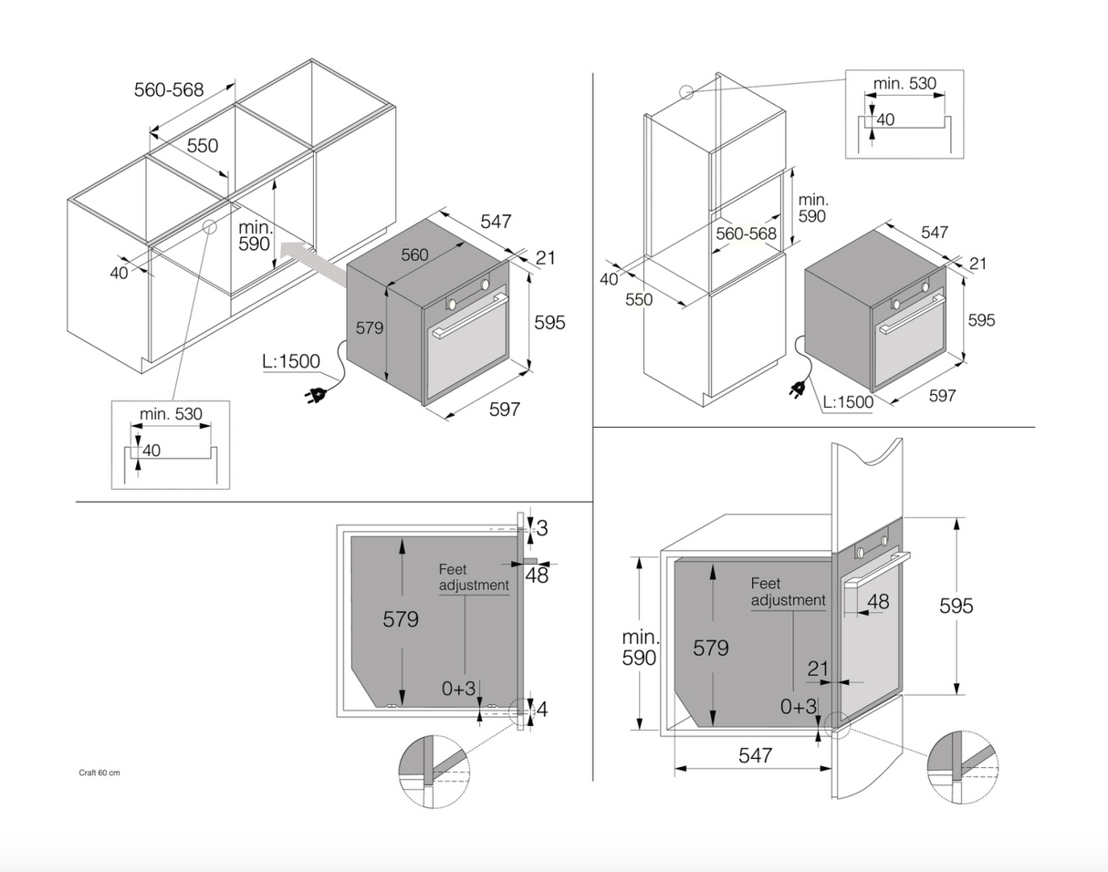 ASKO AO07 Bundle OP8664S 60cm Pyrolytic Oven, HI1621G 60cm Induction Cooktop & Undermount Rangehood - Factory Seconds