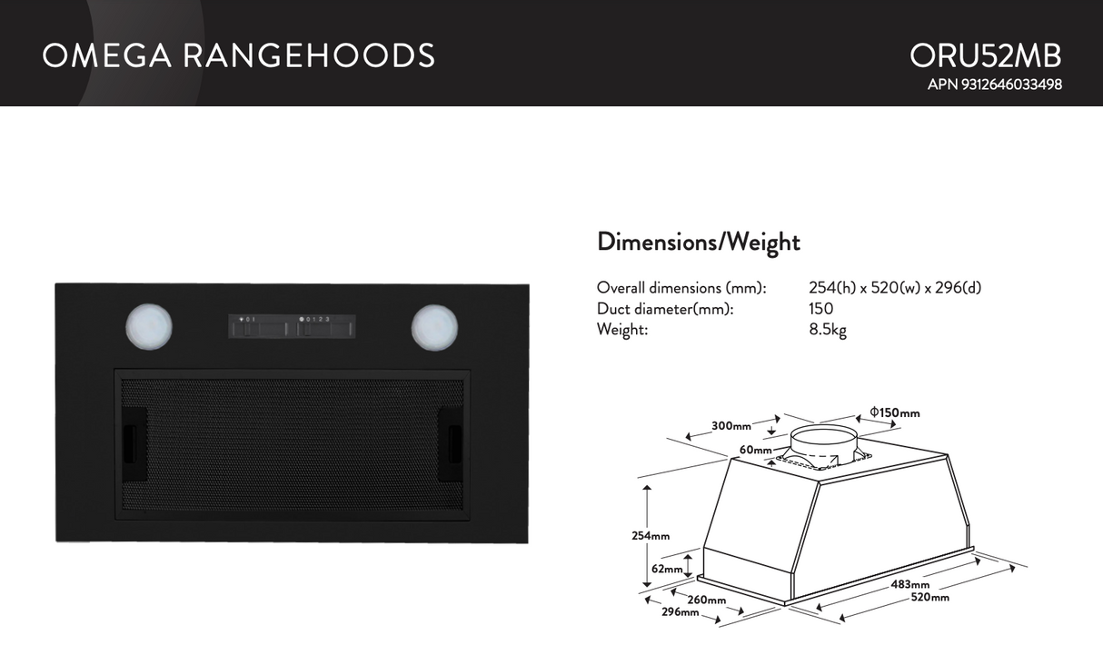 Omega Appliances OI03 60cm Induction Package