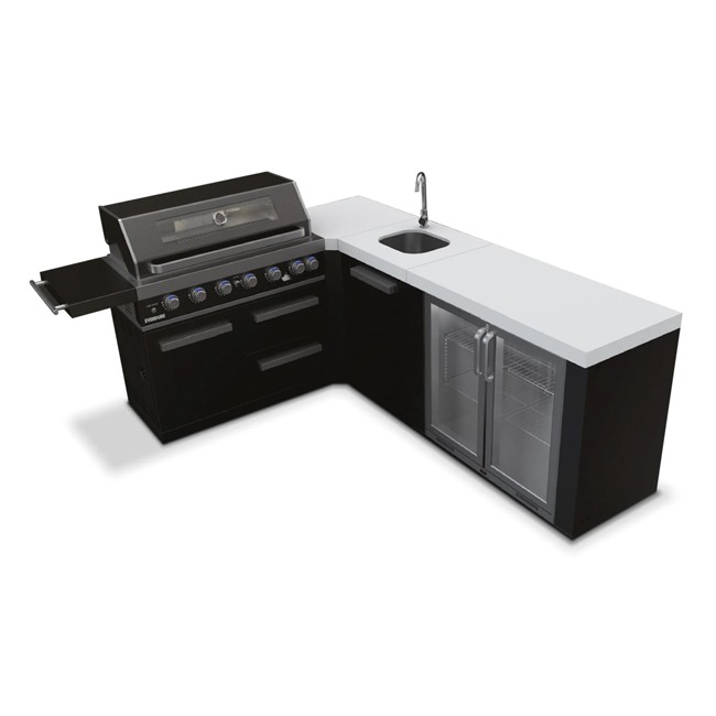 Everdure 6BIMLPC-21B+PK-2 Neo Black Outdoor Kitchen with Corner Cupboard