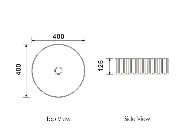 Otti OT4000MW Marlo Basin Round 400mm Above Counter, Matte White