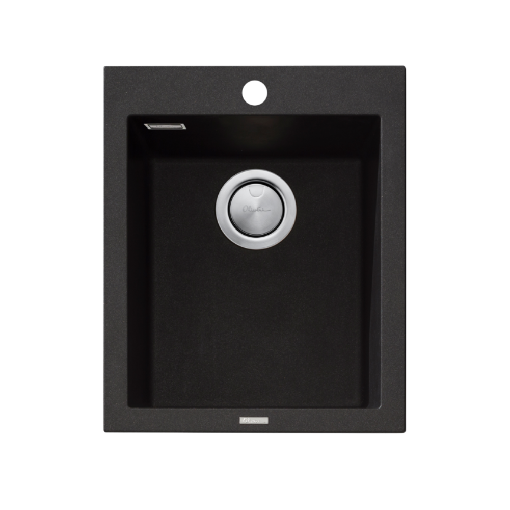 Oliveri Santorini Standard Bowl Sink, Topmount, 338x398mm, with Overflow, Matte Black, ST-MB1531 OF