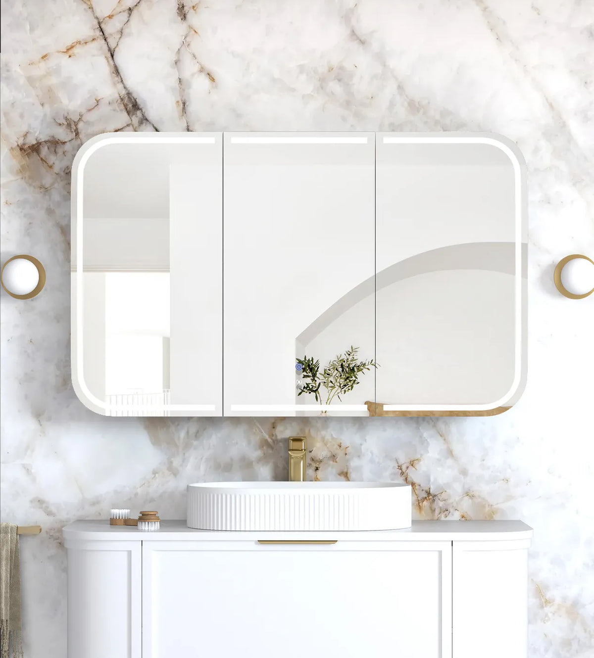 Otti LED-SSQ1275-VP LED Newport 1200mm White Shaving Cabinet