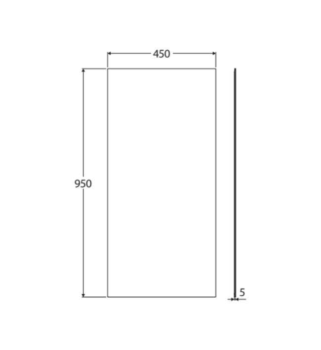 Fienza PEM-4595 Pencil Edge Rectangular Mirror, 450 x 950mm