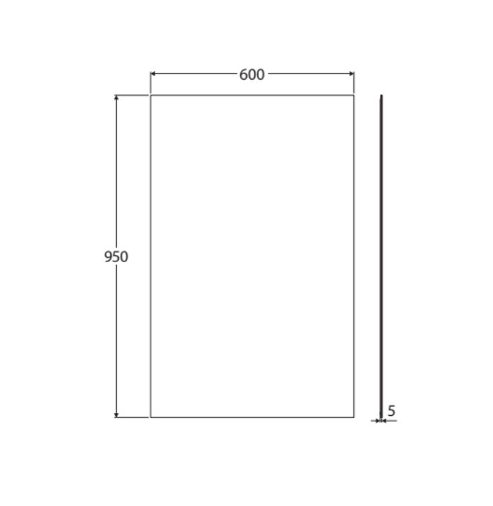 Fienza PEM-6095 Pencil Edge Rectangular Mirror, 600 x 950mm