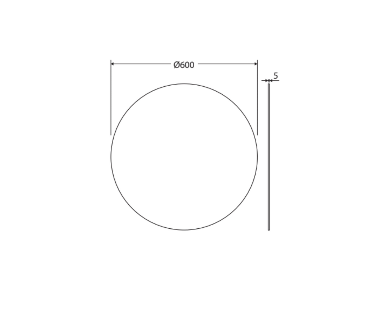 Fienza PEM600R Round Mirror, 600mm