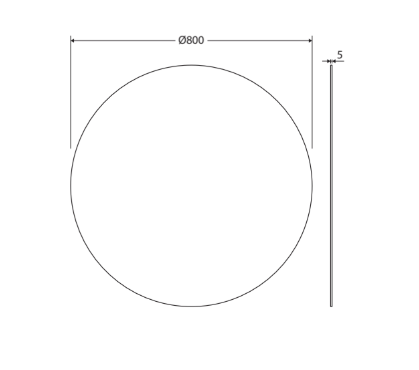 Fienza PEM800R Round Mirror, 800mm