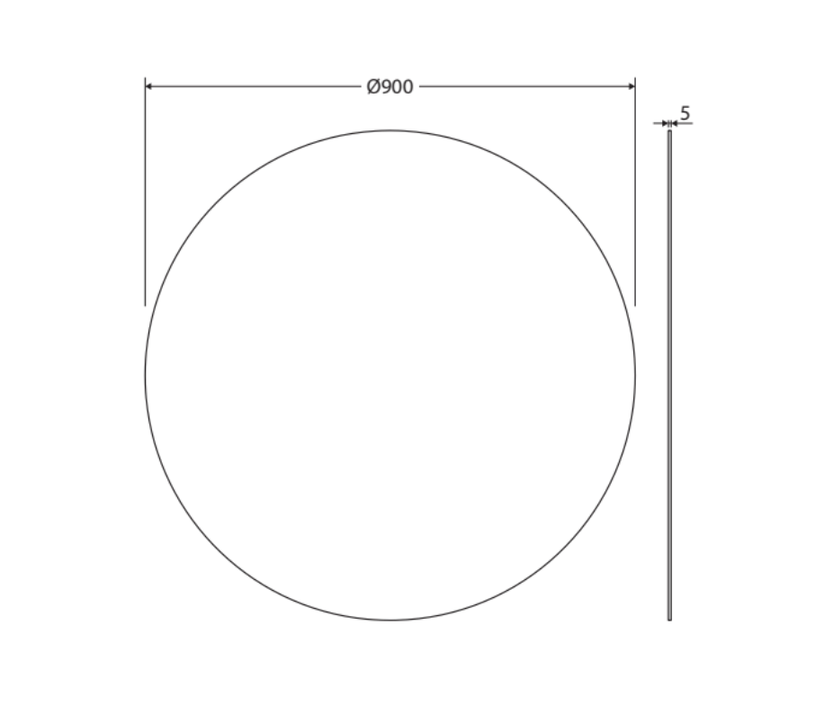 Fienza PEM900R Round Mirror, 900mm