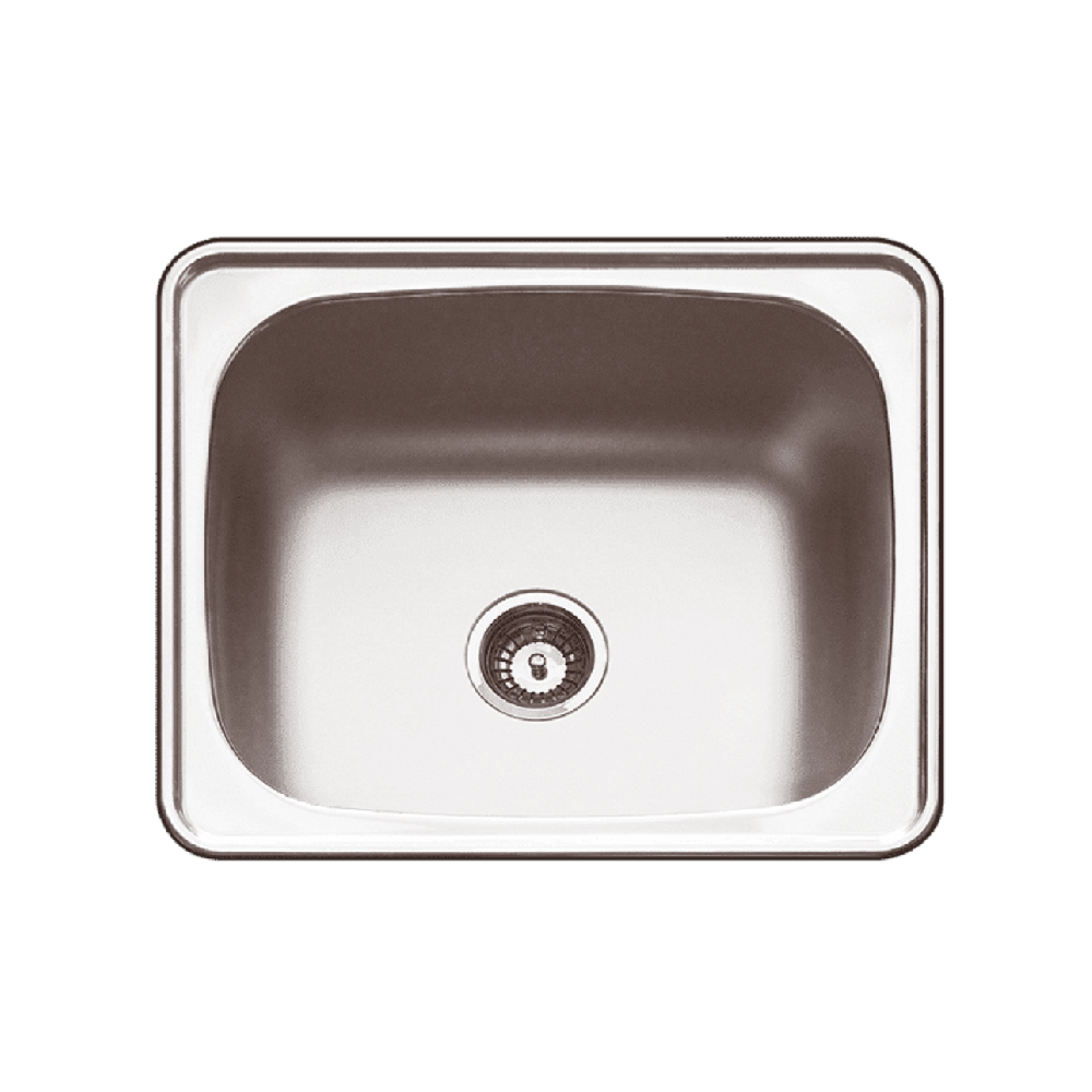 Abey The Lodden Single Bowl Stainlesss Steel Sink, 600x500mm Topmount, PR45