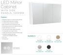 Fienza PSC1200X-LED 1200mm Mirror LED Cabinet, Industrial - Special Order