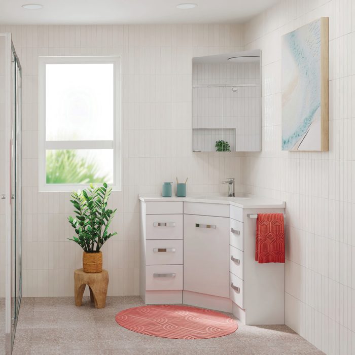 Fienza PSH6080 Corner Mirror Cabinet