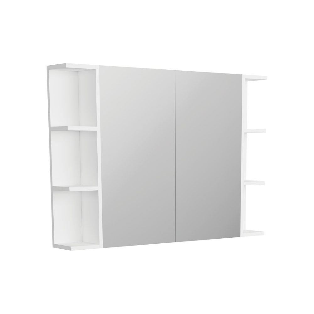 Fienza PSS105 Pencil Edge 750 Mirror Cabinet, 2 Side Shelves