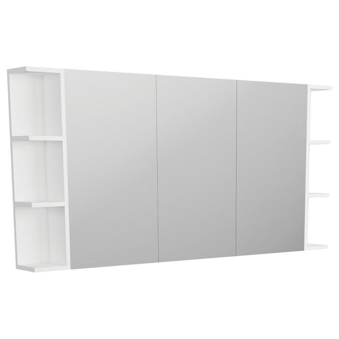 Fienza PSS150 Pencil Edge 1200 Mirror Cabinet, 2 Side Shelves