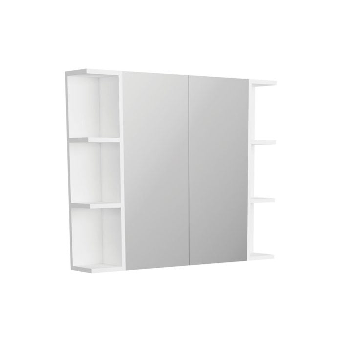 Fienza PSS90 Pencil Edge 600 Mirror Cabinet, 2 Side Shelves