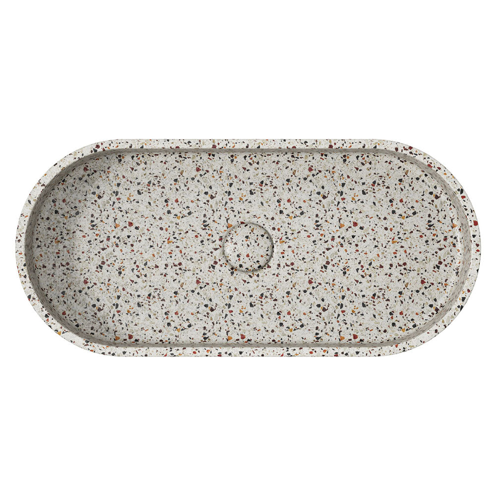 Fienza RB013TZ Jada Pill Concrete Above Counter Basin, Terrazzo