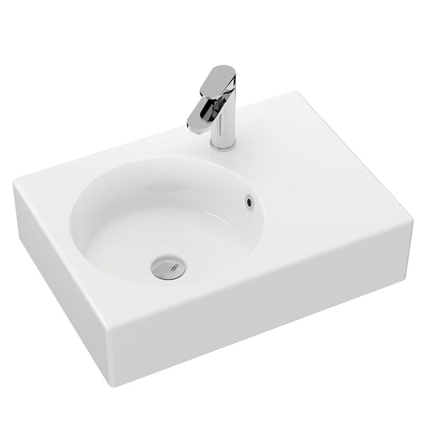 Fienza RB039L-1 Reba Left Bowl Wall Basin, One Tap Hole - Special Order