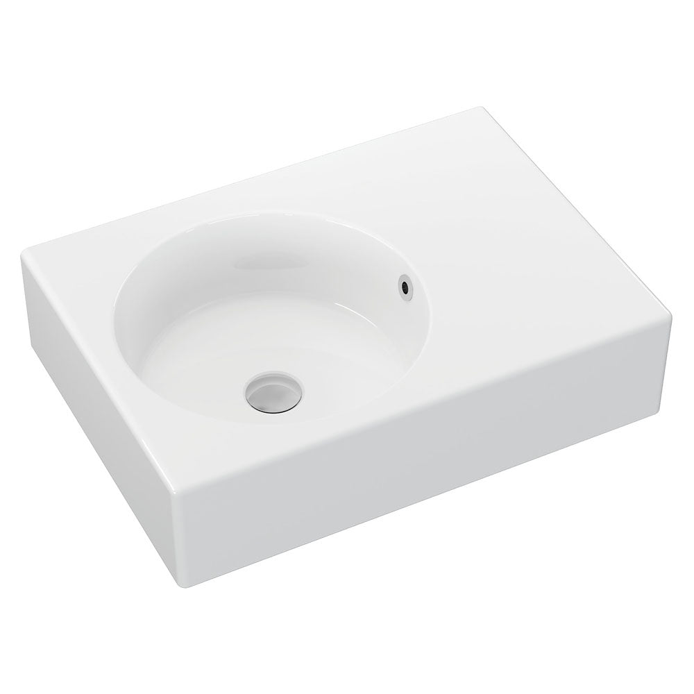 Fienza RB039L Reba Left Bowl Wall Basin, No Tap Hole