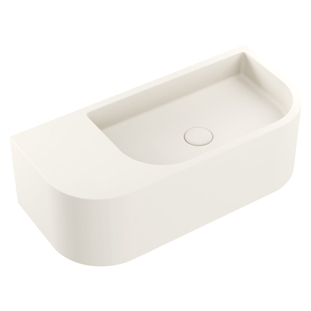 Fienza RB061W Blanca Concrete Wall Basin, Warm White