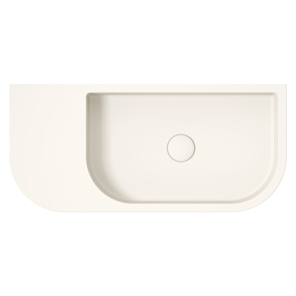 Fienza RB061W Blanca Concrete Wall Basin, Warm White