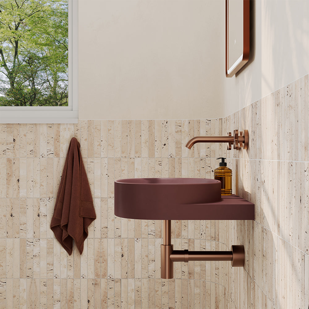 Fienza RB145MU Paloma Pill Concrete Wall Hung Basin, Mulberry